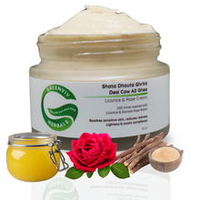 Load image into Gallery viewer, Shata Dhauta Ghrita Desi Cow A2 Ghee Cream | 100 Times Washed with Licorice &amp; Damsak Rose Water in Copper Vessel | For Deep Nourishment &amp; Even Skin Tone