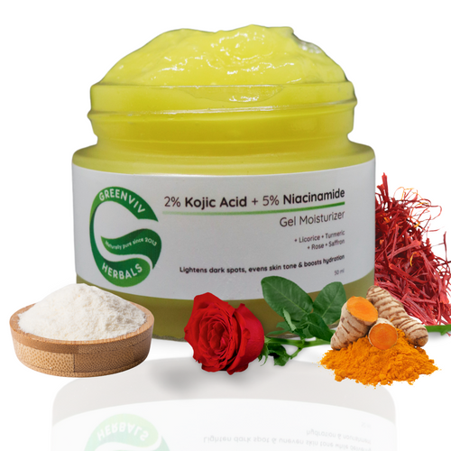 2% Kojic Acid + 5% Niacinamide Hydrating & Brightening Gel Moisturizer | Reduces Dark Spots & Hyperpigmentation