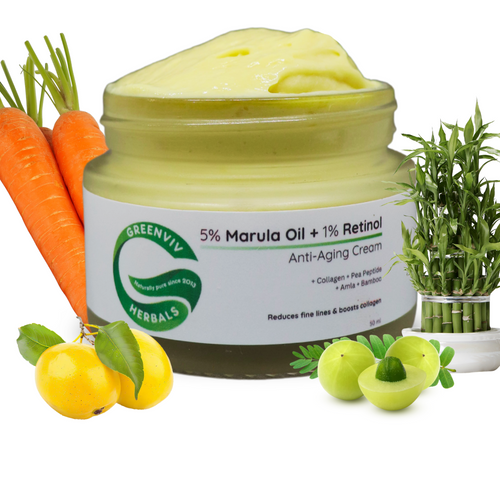 5% Marula Oil + 1% Retinol Anti-Aging Cream | Reduces Fine Lines & Wrinkles