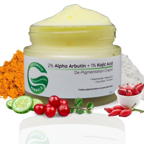 2% Alpha Arbutin + 1% Kojic Acid De-Pigmentation Cream | Reduces Hyperpigmentation & Dark Spots